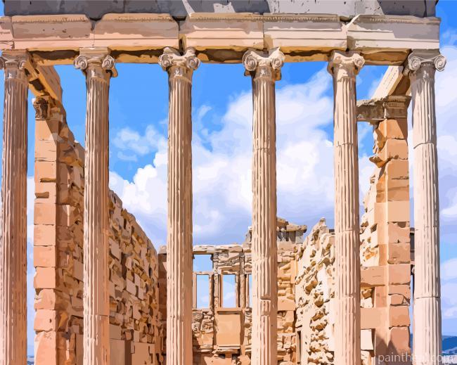 Old Building Greek Temple Painting By Numbers Kits
