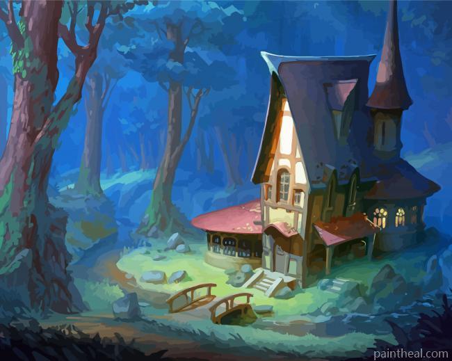 Houses In The Woods Painting By Numbers Kits