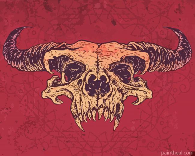 Bull Head Skull Painting By Numbers Kits
