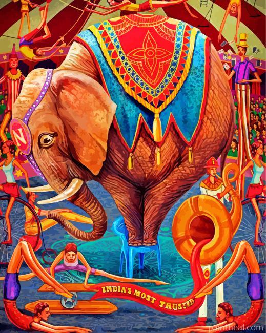 Aesthetic Circus Art Painting By Numbers Kits