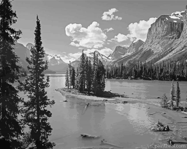 Black And White Landscape Painting By Numbers Kits