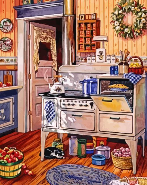 Vintage Kitchen Painting By Numbers Kits