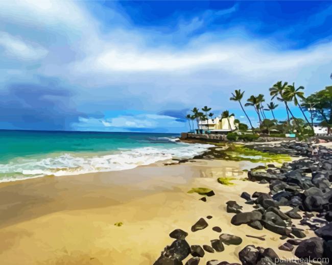Magic Sands Beach Park Hawaii Painting By Numbers Kits