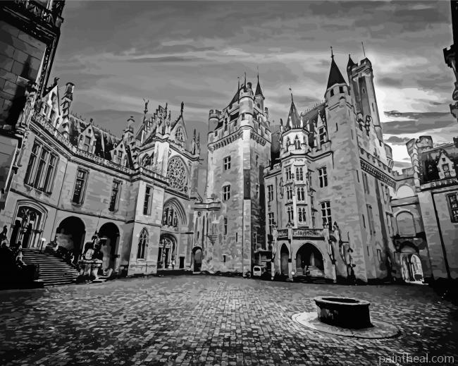 Monochrome Pierrefonds Castle Painting By Numbers Kits