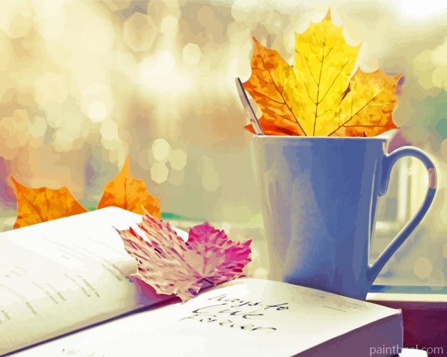 Autumn Coffee and Book Painting By Numbers Kits
