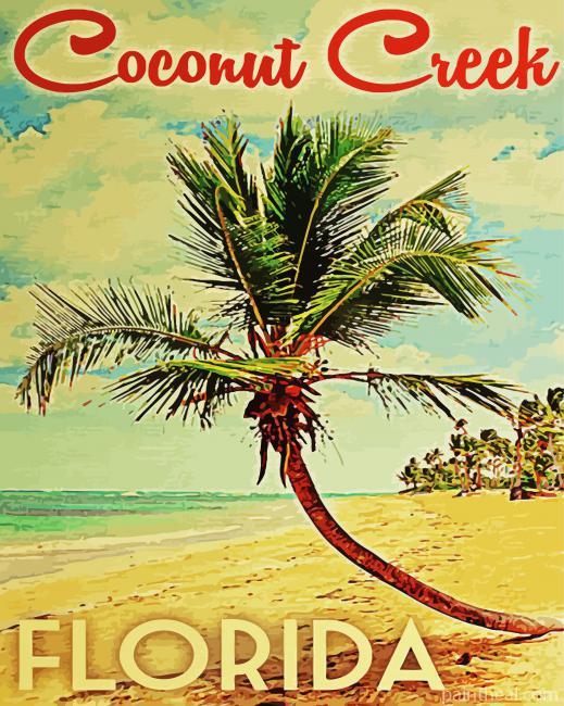 Vintage Coconut Greek Poster Painting By Numbers Kits