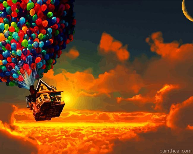 Up Balloon House Painting By Numbers Kits