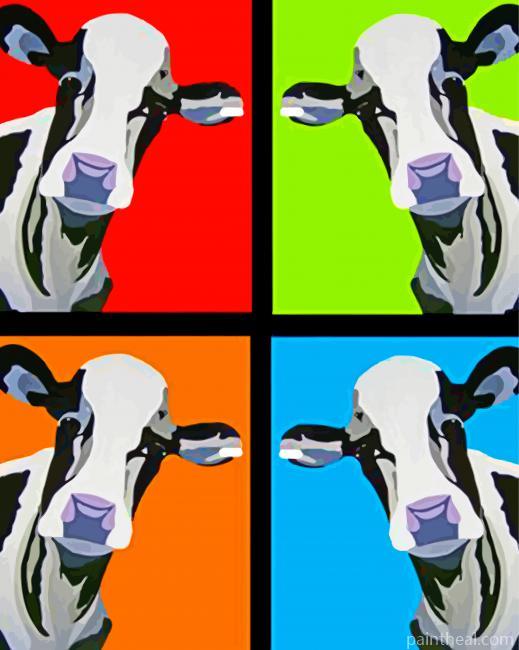 Pop Art Cow Painting By Numbers Kits