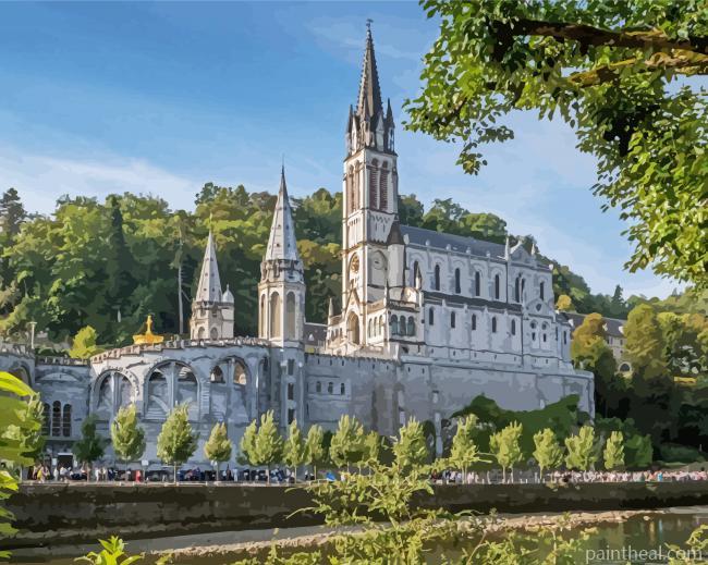 Lourdes Basilica Building Painting By Numbers Kits