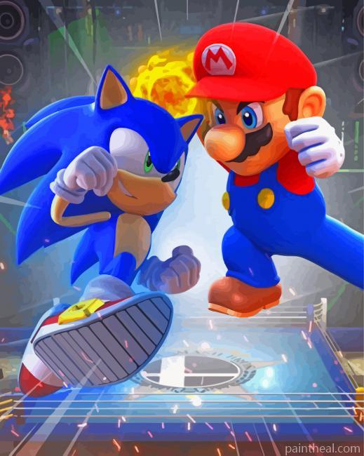Mario And Sonic Characters Painting By Numbers Kits