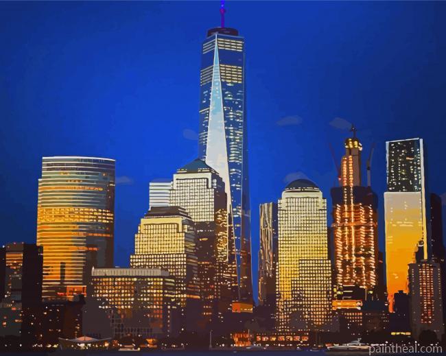 One World Trade Center At Night Painting By Numbers Kits