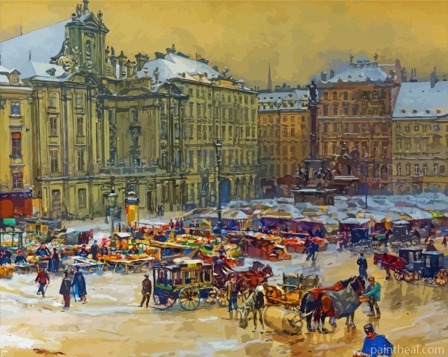 aesthetic Christkindlesmarkt art Painting By Numbers Kits