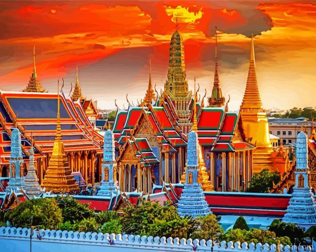 Aesthetic Golden Palace Painting By Numbers Kits