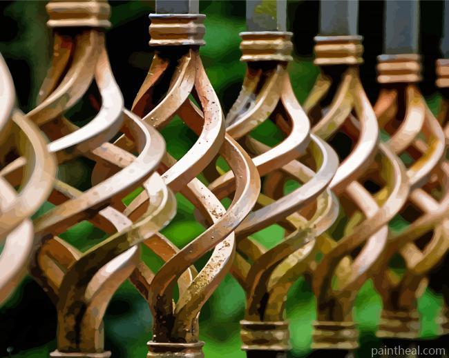 Golden Wrought Iron Painting By Numbers Kits