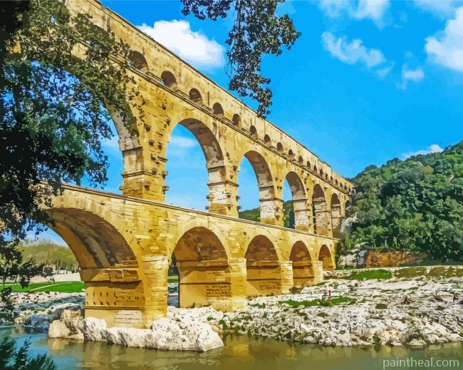 Roman Aqueduct Building Painting By Numbers Kits