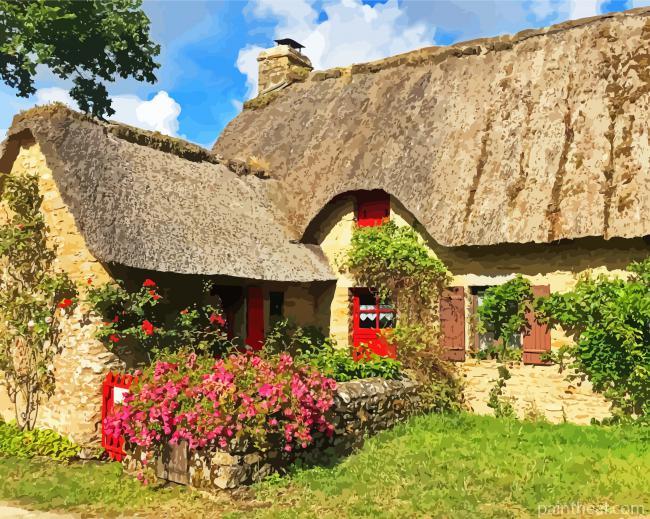 Scenery English Cottage Painting By Numbers Kits