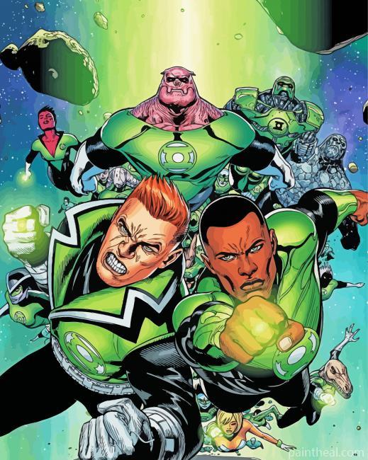 Green Lantern Comic Painting By Numbers Kits
