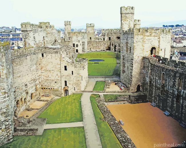 Caernarfon Castle Building Painting By Numbers Kits