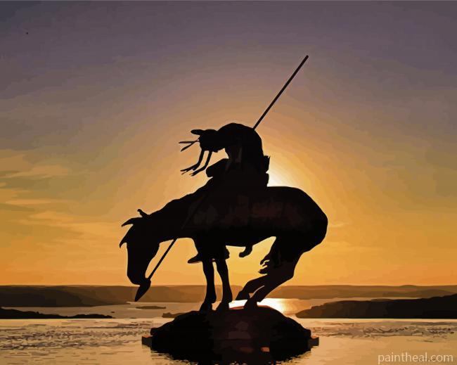 End Of The Trail Silhouette Painting By Numbers Kits