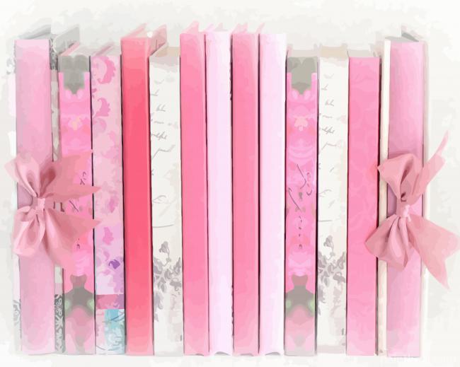 Vintage Pink Books Painting By Numbers Kits