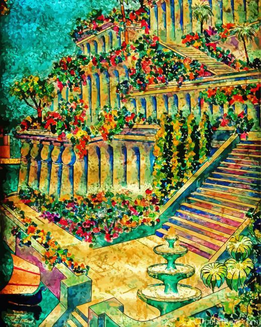 Cool Hanging Gardens Of Babylon Art Painting By Numbers Kits
