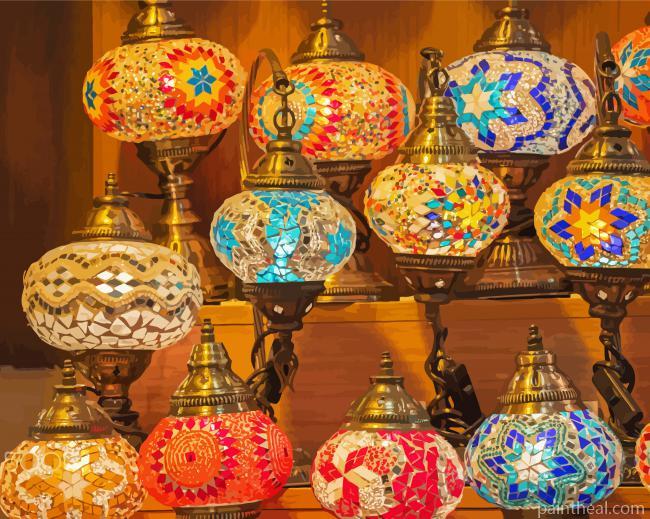 Colorful Turkish Lamps Painting By Numbers Kits