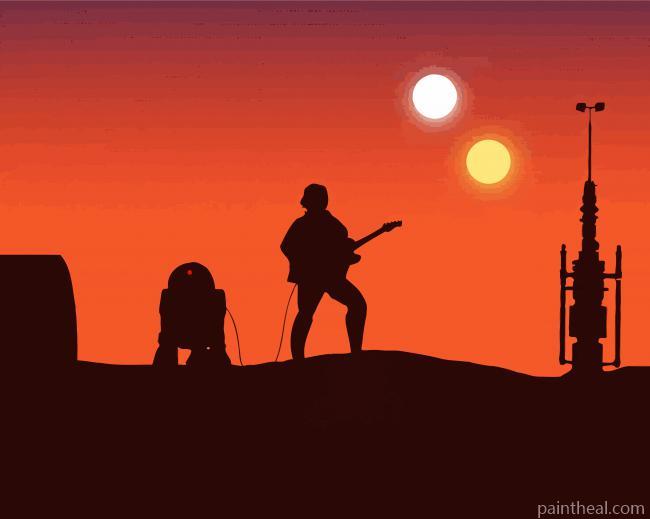 Tatooine Silhouette Star Wars Painting By Numbers Kits