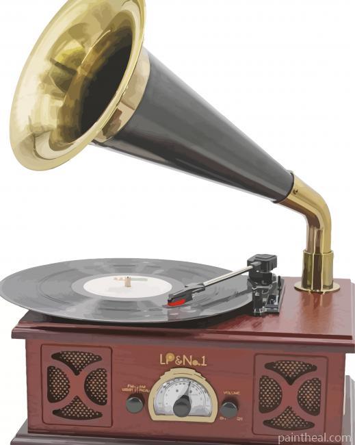 Aesthetic Record Player Painting By Numbers Kits
