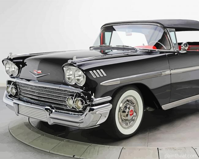 Black 58 Chevy Impala Painting By Numbers Kits