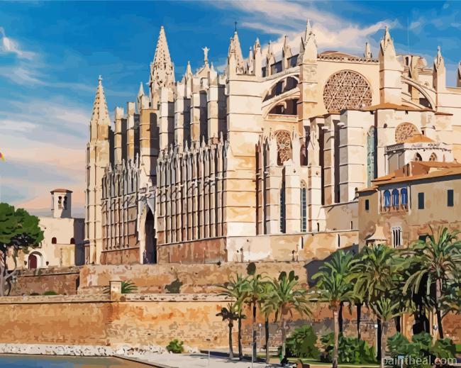 Catedral Basílica De Santa María De Mallorca Painting By Numbers Kits