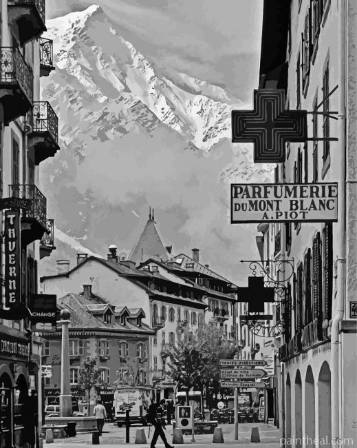 Black And White Chamonix Painting By Numbers Kits