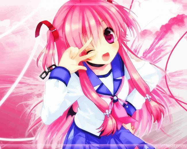 Angel Beats Anime Girl Painting By Numbers Kits