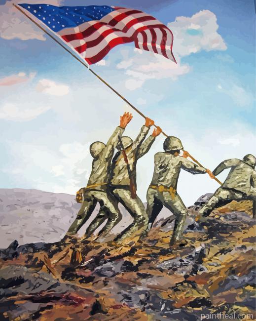 Aesthetic Iwo Jima Painting By Numbers Kits