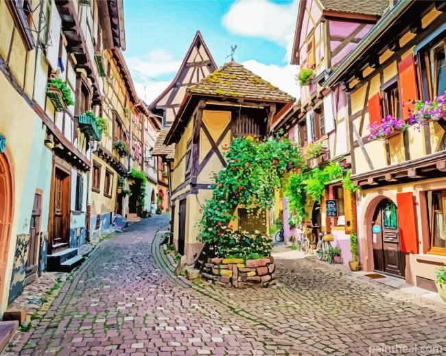 Eguisheim Village In France Painting By Numbers Kits