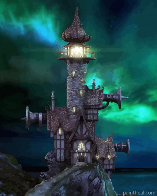 Medieval Lighthouse Painting By Numbers Kits