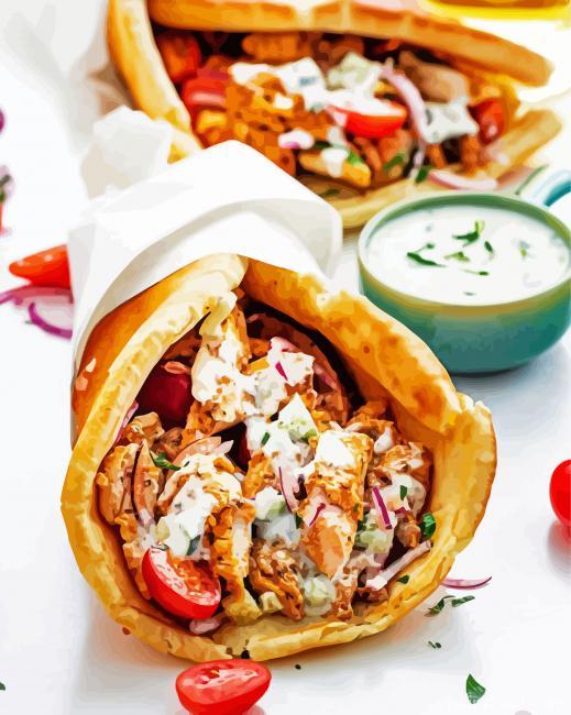 Chicken Gyros Painting By Numbers Kits