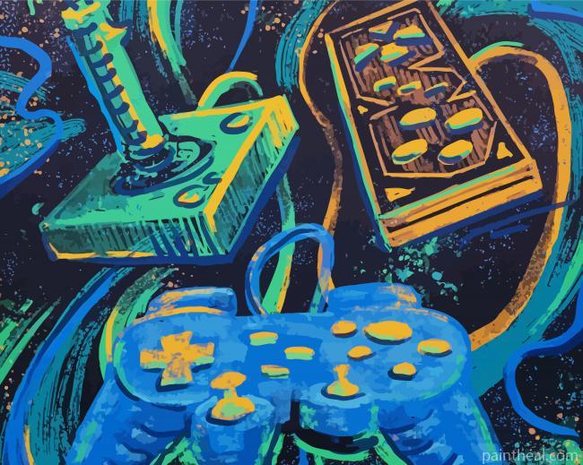 Video Game Remotes Painting By Numbers Kits