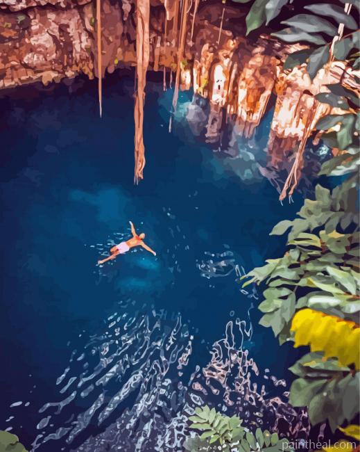 Cenotes Water Painting By Numbers Kits