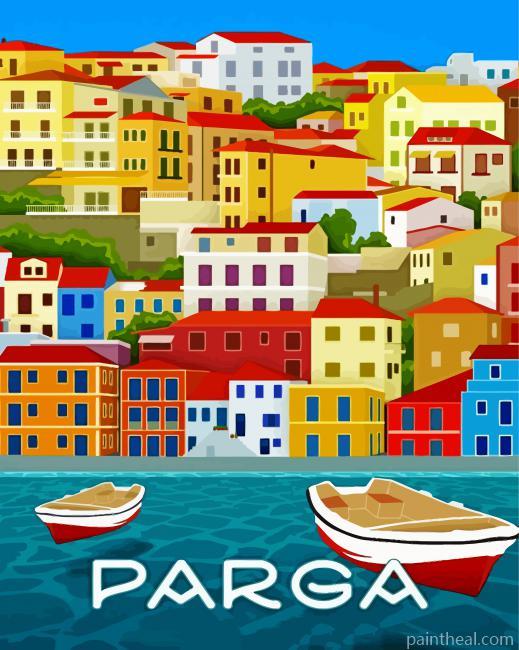 Parga Greece Poster Painting By Numbers Kits