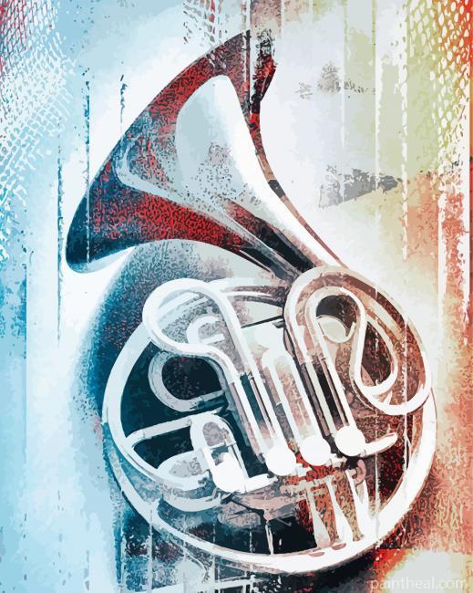 French Horn Instrument Art Painting By Numbers Kits