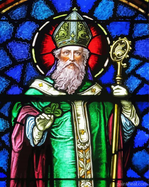 Saint Patrick Stained Glass Painting By Numbers Kits