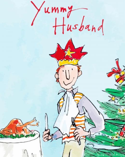 Yummy Husband Christmas By Quentin Blake Painting By Numbers Kits