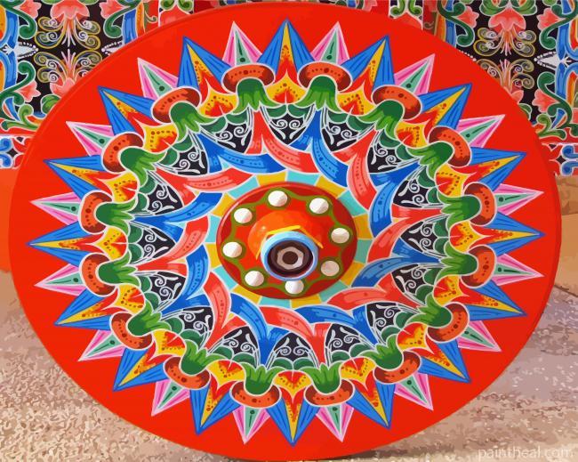 Costa Rican Ox Cart Wheel Painting By Numbers Kits