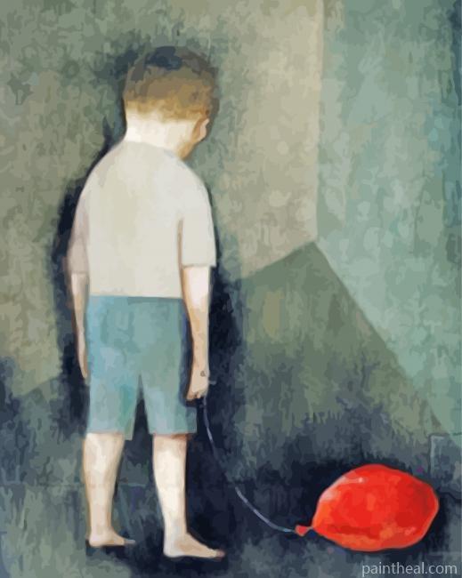 Lonely Sad Child Art Painting By Numbers Kits