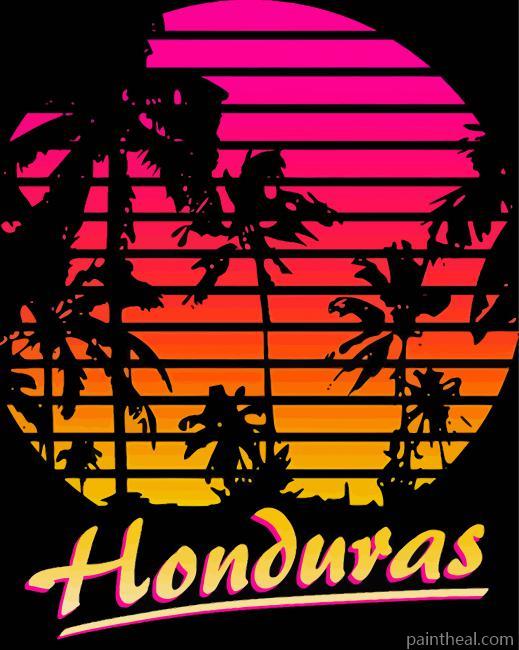 Honduras Palm Poster Painting By Numbers Kits