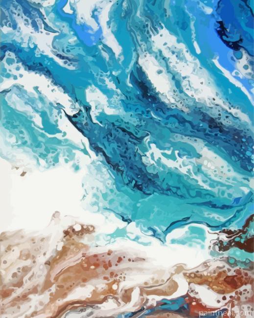 Abstract Sea Painting By Numbers Kits