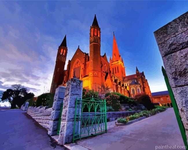 Sacred Heart Cathedral In Bendigo Victoria Painting By Numbers Kits