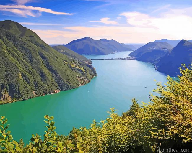 Lugano Lake Painting By Numbers Kits