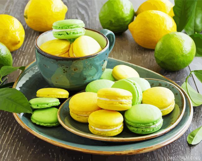 Lemons And Limes Macarons Painting By Numbers Kits
