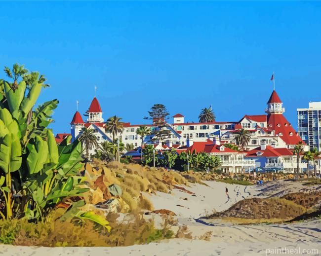 Aesthetic Hotel Del Coronado Painting By Numbers Kits